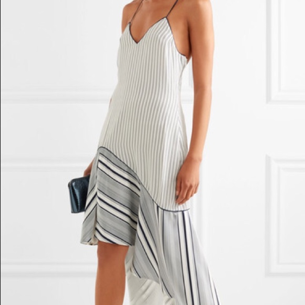 Jonathan Simkhai | Asymmetric striped silk dress